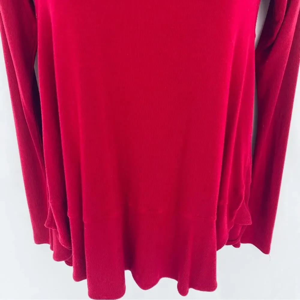 Free People Red Long Sleeve Tunic Size X-Small